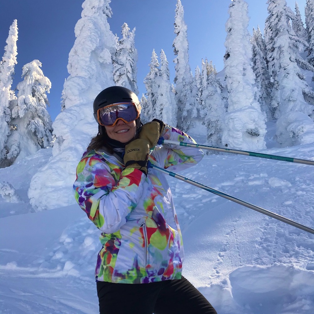 Rad, colorful ski and snowboard jacket